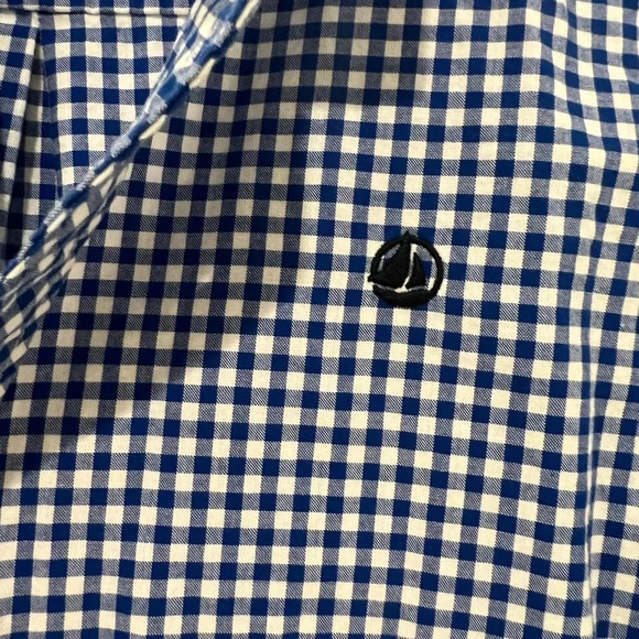 Petit Bateau Blue Gingham Button Down Collared Shirt - Picture 4 of 6